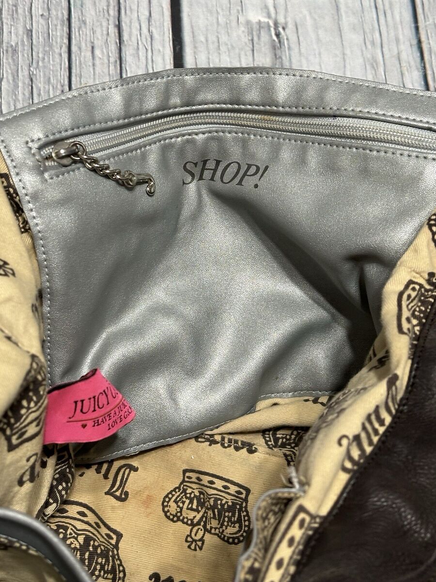 Y2K VTG Juicy Couture Lock Key Designer Satchel Bag Brown Y2K VTG Juicy Couture Lock Key Designer Satchel Bag Brown