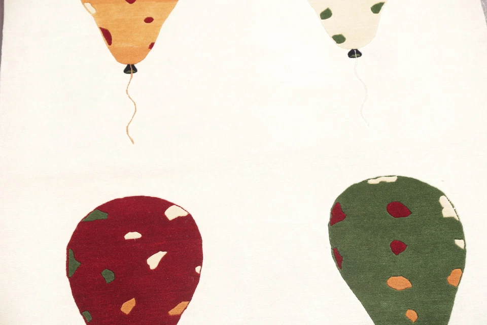 High-End Quality Nepal Tibetan Balloons Kid's Room Oriental Birthday Rug 4'x6' - Image 4 of 4