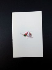 Vintage Unused Xmas Greeting Card Sweet Mouse Sleeping Next to Mouse hole