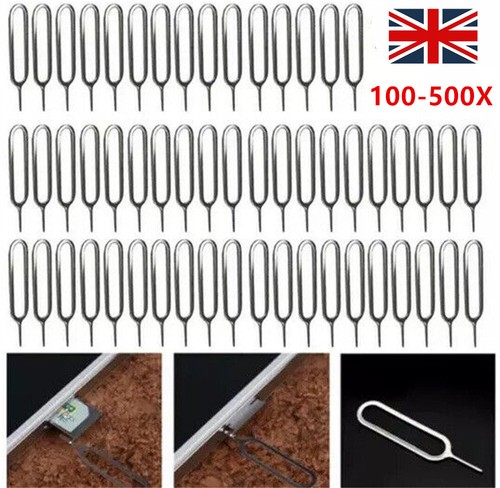 UK 100-500X Sim Card Tray Ejector Eject Pin Key Removal Tools For iPhone Samsung - Afbeelding 1 van 22