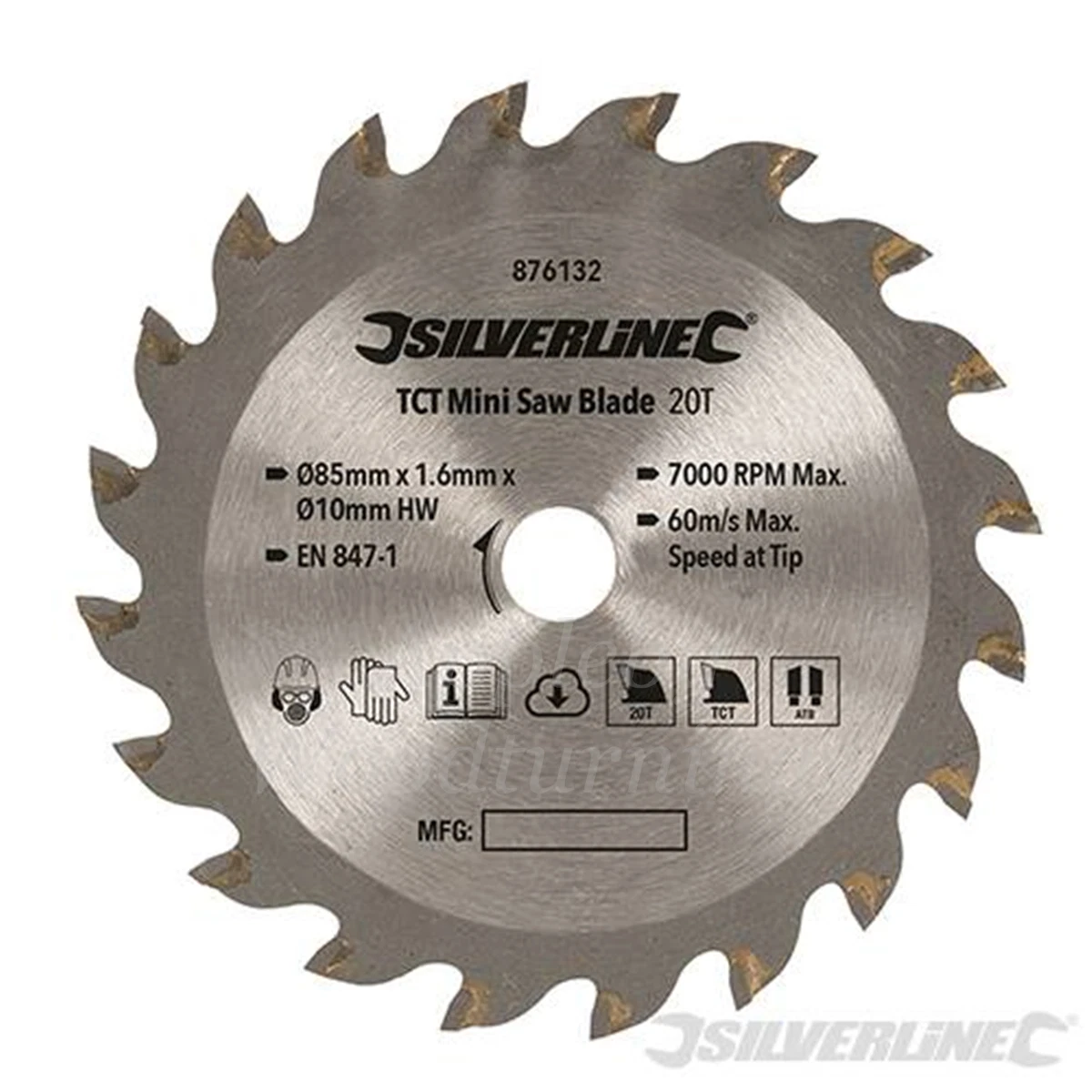 85mm Silverline TCT Mini Circular Saw Blade For Titan Worx Saws