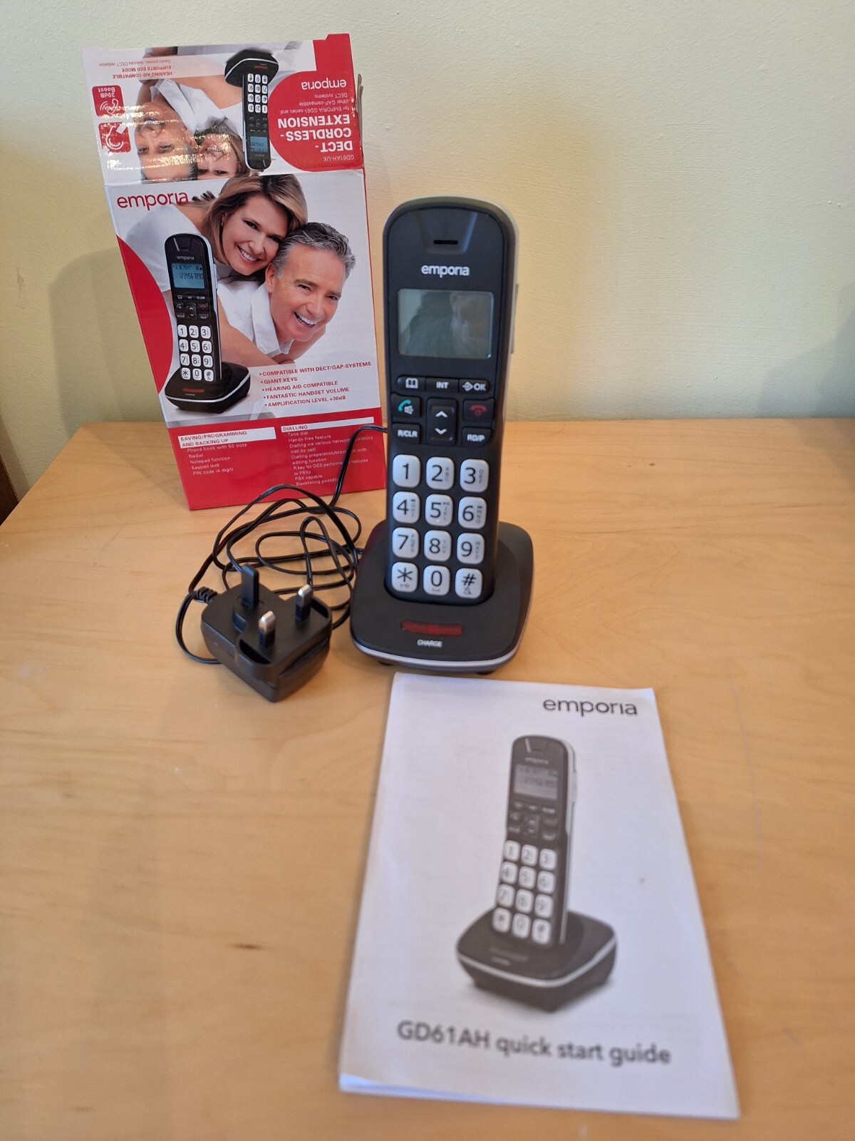 Large Button Cordless Emporia Phone for Seniors with additional handset
