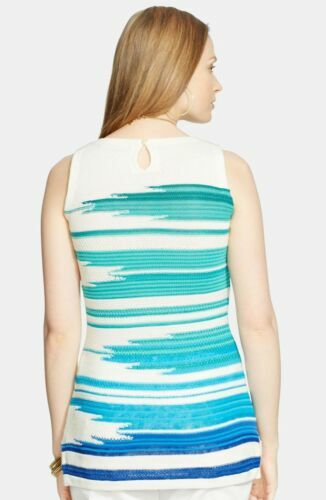 NWT Ralph Lauren Green Blue Ombré Stripe Cotton Linen Knit Tunic Tank Top XS - Picture 2 of 4