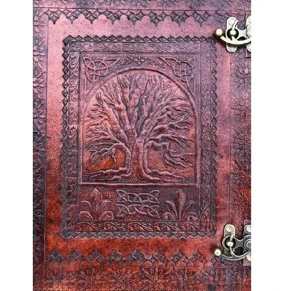 Leather Tree of Life Journal Gothic Grimoire Gift for Men Women Christmas-image