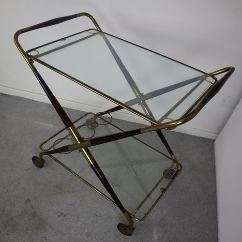 Italian Brass and Lacquered with tray Bar Cart by Cesare Lacca, 1950s - Picture 12 of 12
