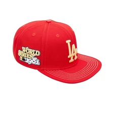 Pro Standard Los Angeles Dodgers 1981 World Series Patch Red Gold Snapback Hat