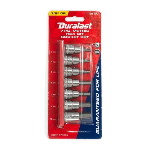 Duralast 3/8in Drive Hex Bit Socket Set 7 Piece # 60-400
