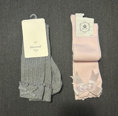 Mayoral Grey & Beau Kid Rose Pink Kniestrümpfe 4 Jahre EUR 9/12