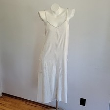 Tea N Rose Midi Dress Small Oatmeal Beachy Boho Casual Coastal Minimalist Summer
