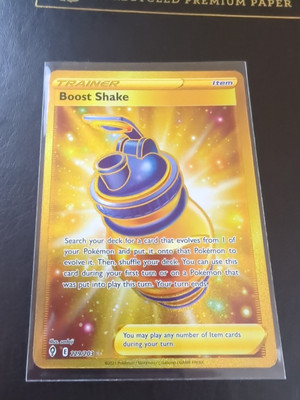 boost shake gold card pokemon Mélange Multivitaminé (Boost Shake) 229/192 Shiny Trainer - Ultraboost X Epée et Bouclier 7 Évolution Céleste Your turn ends Pokemon karty tcg Original VZACNA