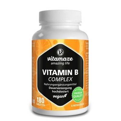 VITAMIN B COMPLEX hochdosiert vegan Tabletten 180 St PZN 12741428