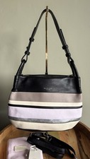Radley London Chartwell Medium Hobo Black Bag – Silver and Lilac Stripe Leather