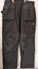 Scruffs Black Work Trousers Size W 36" Regular - Multiple Utility Pockets VGC 