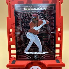 Elly De La Cruz RED REFRACTOR ROOKIE CARD Obsidian PRIZM 2023 Chronicles RC REDS