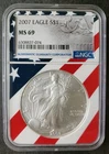 2007 $1 American Silver Eagle Dollar NGC MS69