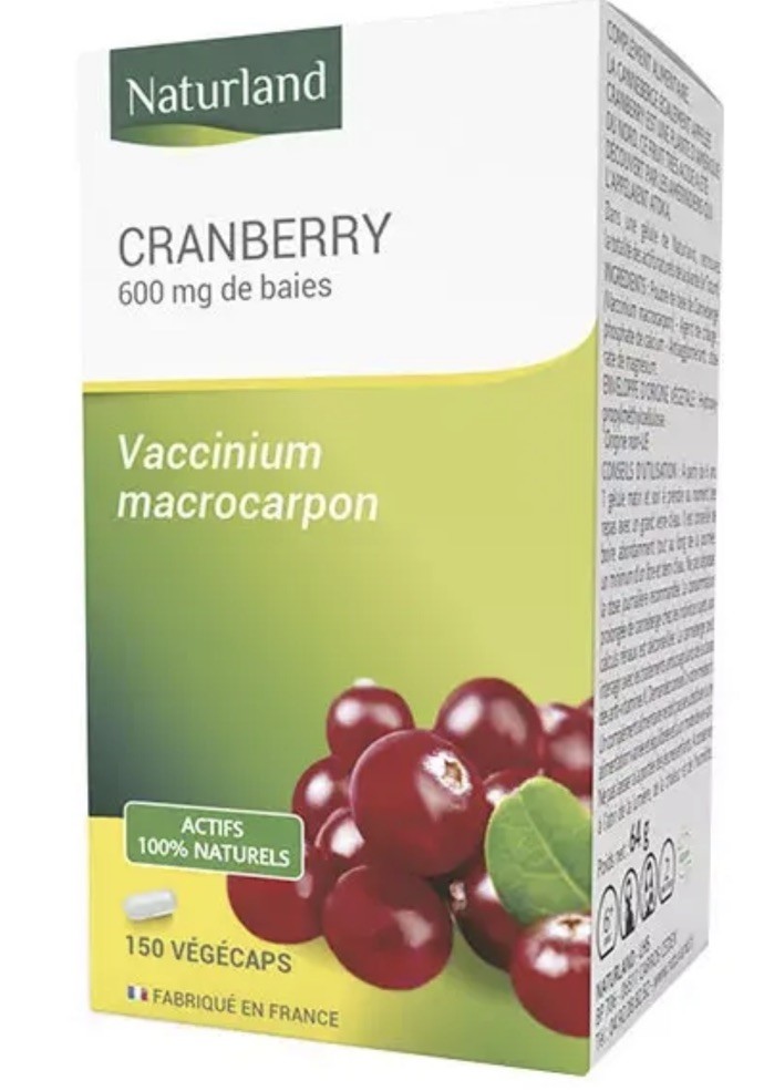 Cranberry Confort Urinaire Naturland Gélules Canneberge Elimination Rénale