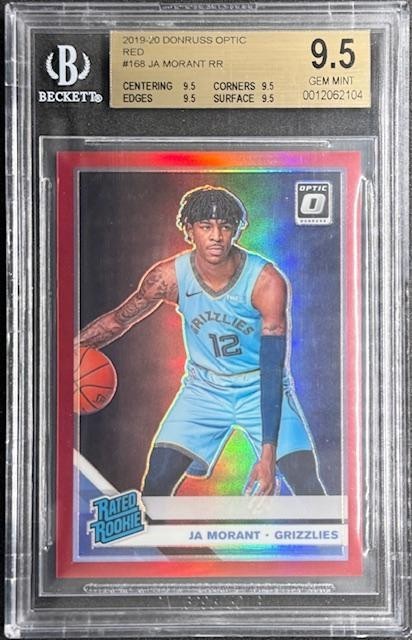 Ja Morant - 2019 Donruss Optic Rated Rookie RED Prizm #168 Rookie /99 - BGS 9.5