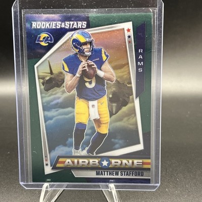 Matthew Stafford 2021 Panini Rookies & Stars - Airborne #AB-11 Green Prizm /5