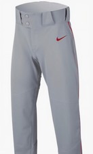 New Nike Boys Baseball Pants Gray with Red Stripe Size XS,S,M