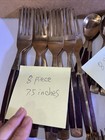 Vtg Mid Century Modern Flatware Bronze /Wood Utensils W/Serving Set 96pieces — photo 2