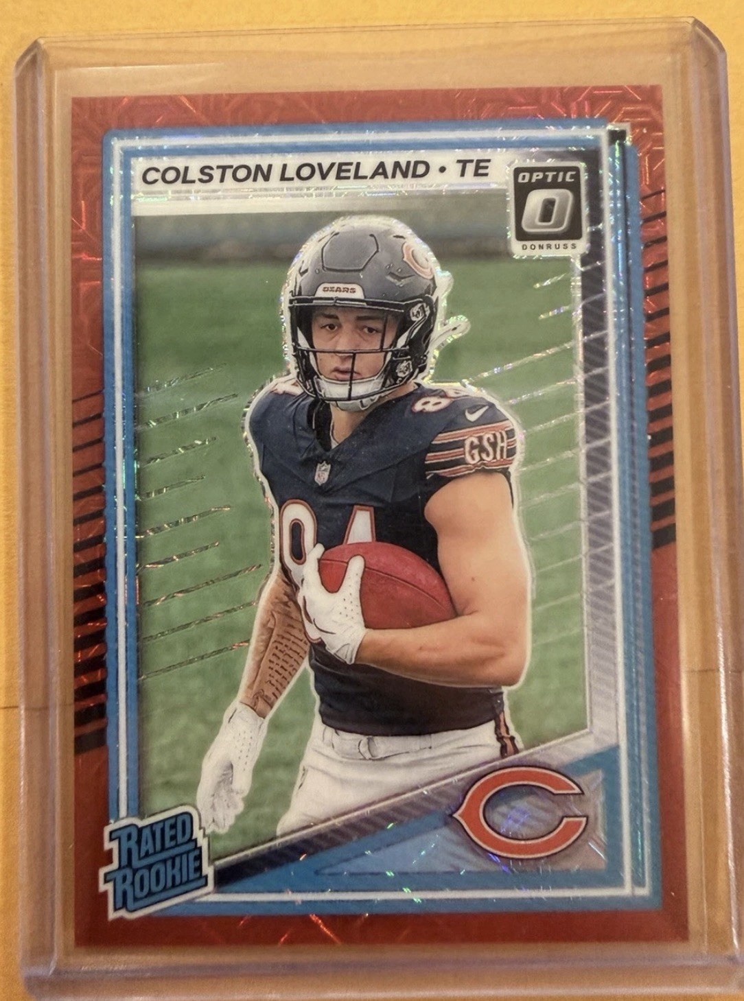 2025 Panini Donruss Optic - Rated Rookie Colston Loveland #204 Red Mojo Prizm
