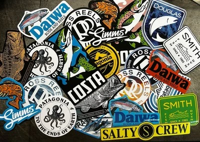 COSTA FISHING FISHING STICKER SET OF 8 SIMMS Costa Daiwa Shimano Salty Crew Aftco Orvis Smith