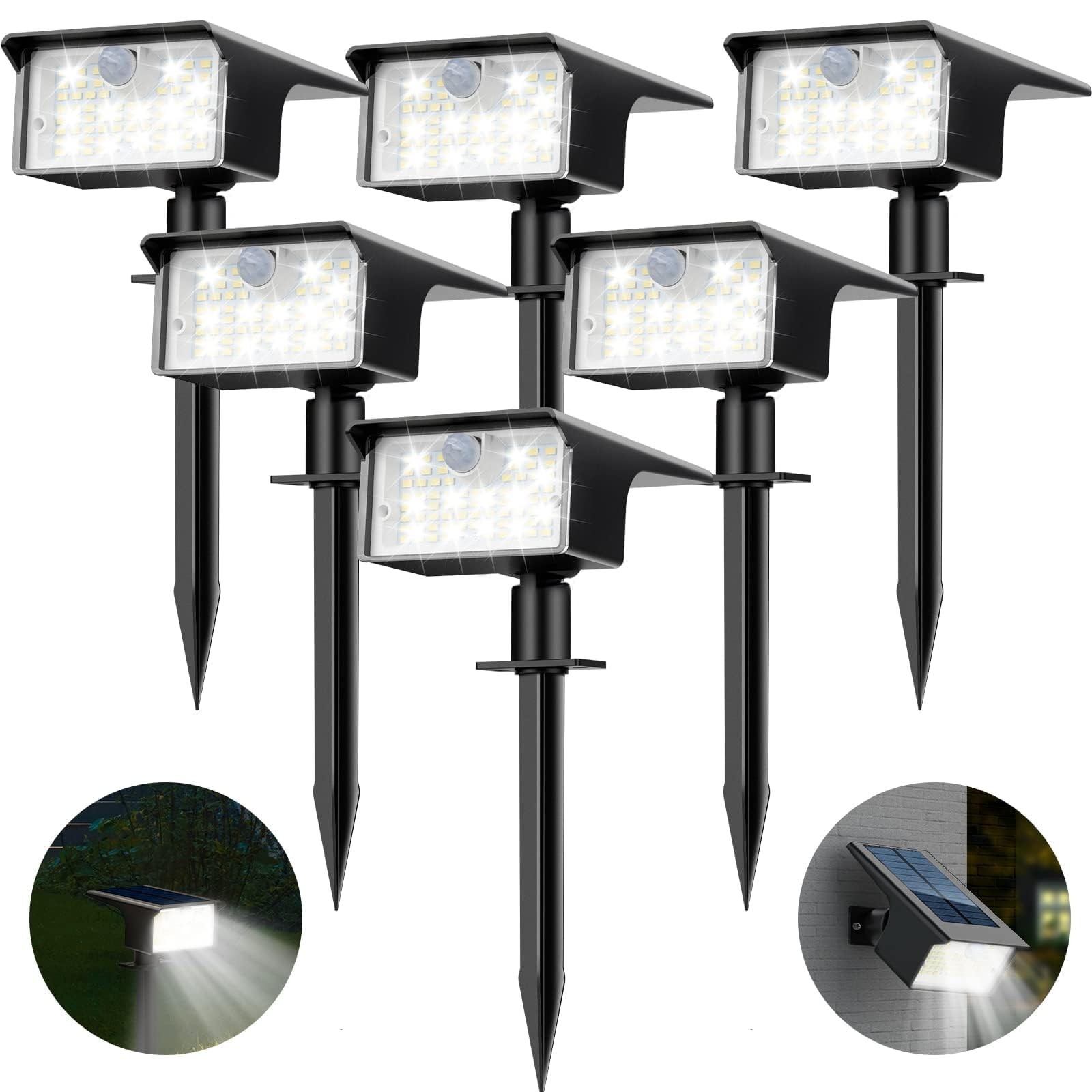 Kit 6 Faretti Solari Nipify 62LED 3 Modalità Efficienza Energetica
