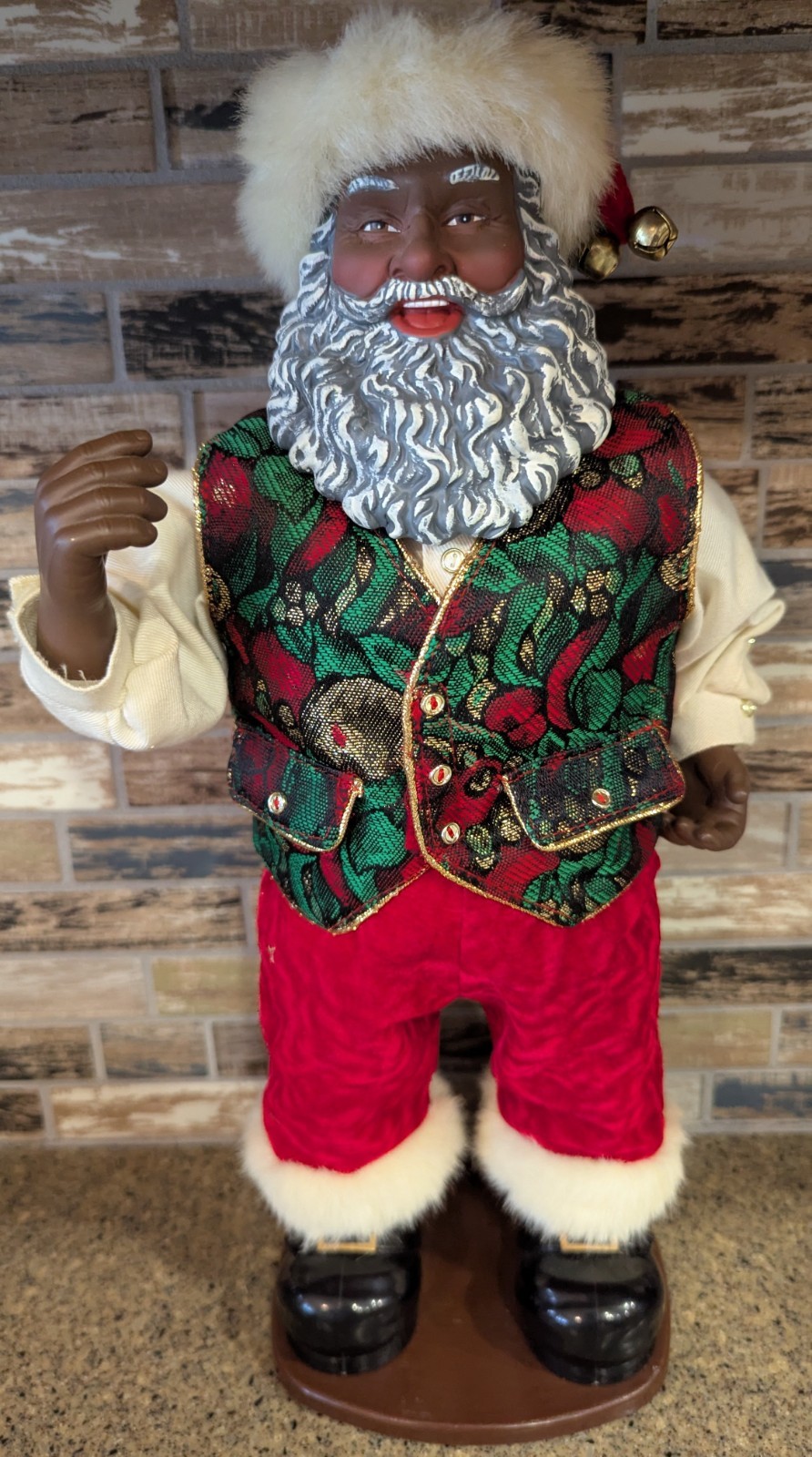 Rockin Around Dancing Santa Claus African American Christmas Fantasy LTD 1999