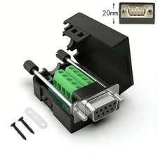 DB9 Breakout Board Solderless RS232 Serial Port Terminal Adapter with Case