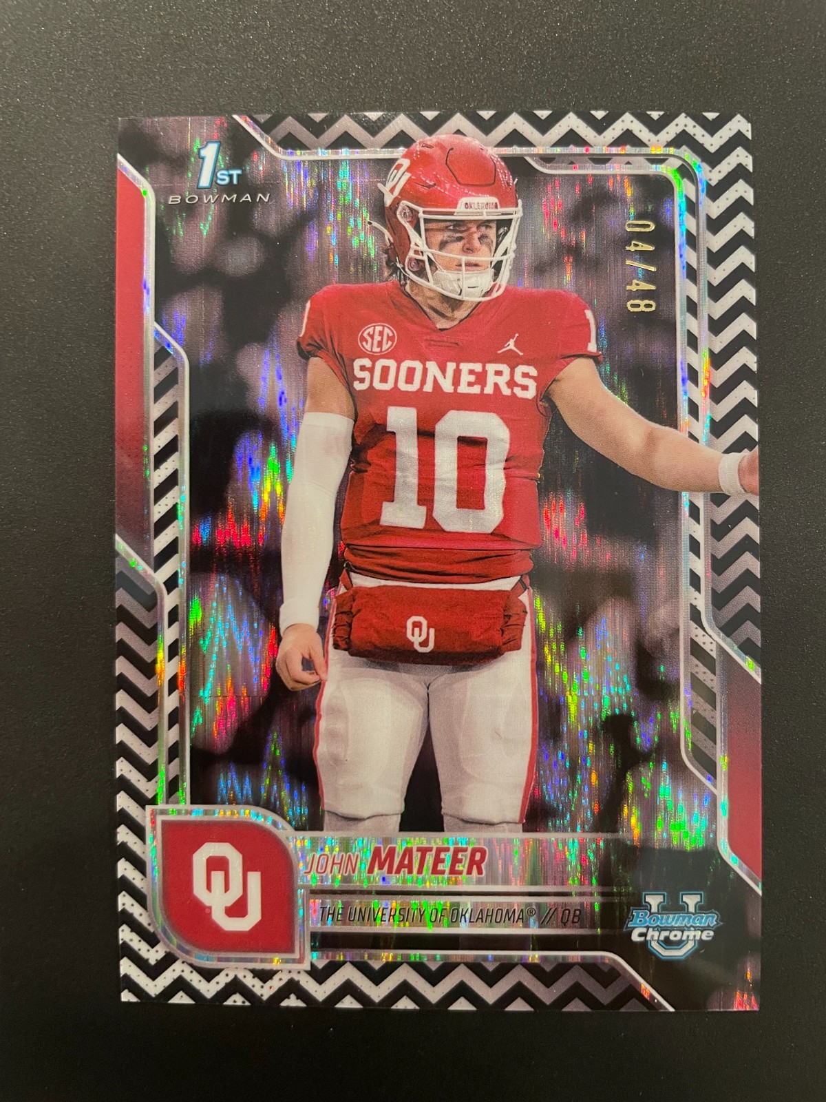 JOHN MATEER 4/48!! 2025 1ST BOWMAN U CHROME BLACK AND WHITE STEALTH RARE! #1