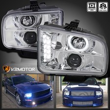 Fits 2005-2009 Ford Mustang Led Halo Projector Headlights Lamps Leftright 05-09