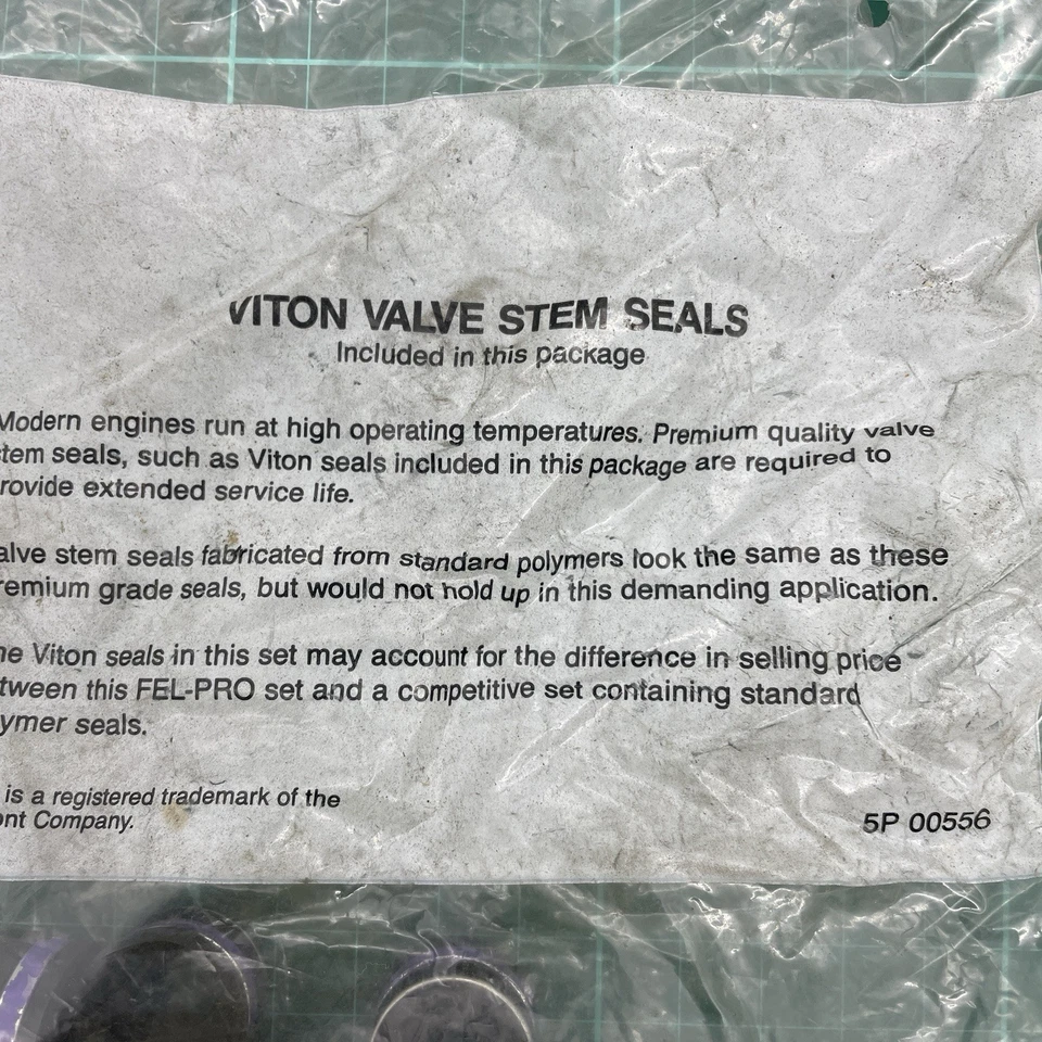 Pack Of 8 Fel-Pro 5P 00556 Purple Viton Valve Stem Seals NOS - Image 2 of 4