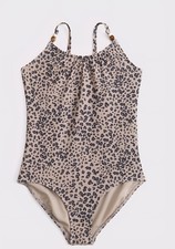 NWT Abercrombie Kids Girls Leopard One-Piece Swimsuit Size 13/14