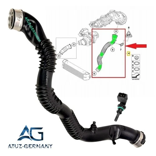 Genuine AG® Turbo Hose Charge Air Hose for BMW X3 E83 2.0sd 11613448467