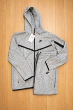 Nike Men's Gray Tracksuit Hooded Jacket  Tapered Pants Set with Pockets