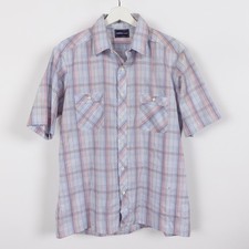 Vintage Career Club 70s 80s Men's Camp Plaid Button Short Sleeve Shirt Large USA