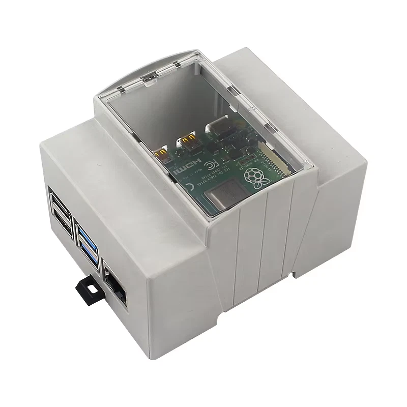 Raspberry Pi 4 ABS Case DIN Rail Mount Large Inner Space Compatible with Various - Image 3 of 4