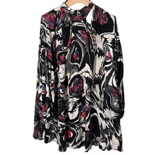 Free People Drift Away A Line Tunic Dress Abstract Print Medium Swing Trapeze