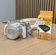 Nikon 1 J5 20.8MP Digital Camera - White & Silver (10-30mm Lens) MINT, SC 1132