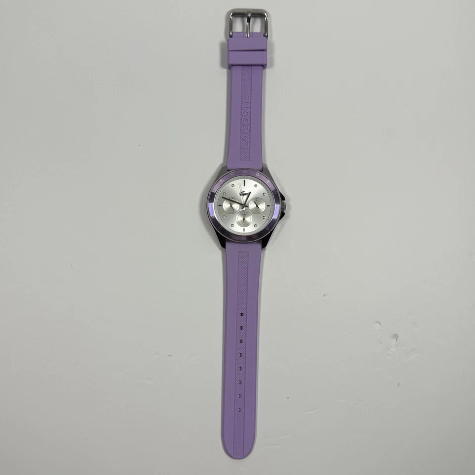 Женские часы Lacoste Swing 2001300 сиреневый силиконовый ремешок многофункциональный циферблат - Изображение 3 из 4