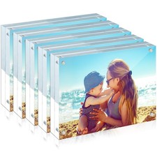Acrylic Frame, 5 Pack 5x7 Acrylic Picture Frames, 24mm Thicker Frameless Clea...