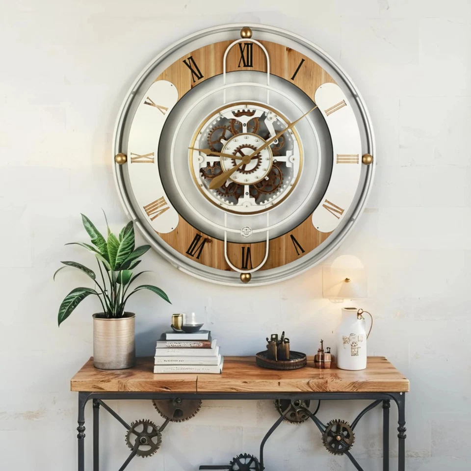 Часы Gears ШВЕЙЦАРИЯ ЛИНИЯ НАСТЕННЫЕ ЧАСЫ КРУГЛЫЙ 36 ДЮЙМОВ БЕЛЫЙ - Изображение 4 из 4