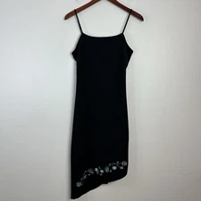 VTG 90s Y2k Evolution Babydoll Dress S Embroidered Fairy Whimsigoth Asymmetrical