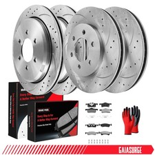 Front Rear Drilled Rotors Ceramic Brake Pads For Ford Expedition 2003-2006 Front Rear Drilled Rotors Ceramic Brake Pads For Ford Expedition 2003-2006