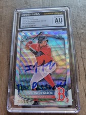 Jhostynxon Garcia Signed 2025 Bowman Baseball Card #BCP43 CGC JSA Red Sox /350