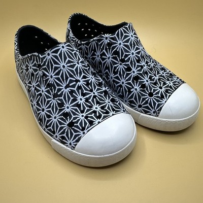 NATIVE Kids in Black With White Print - Size C9 Washable Kids Shoes