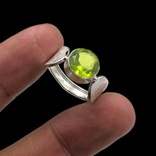 Peridot Gemstone 925 Sterling Silver Handmade Jewelry Designer Ring Gift For Her