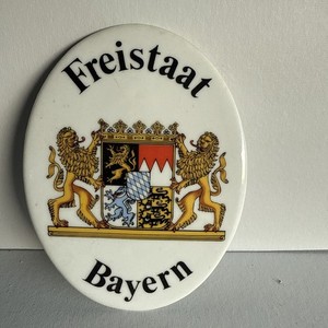 Vintage Freistaat Bayern Free State Bavaria Germany Oval Ceramic Plaque Small