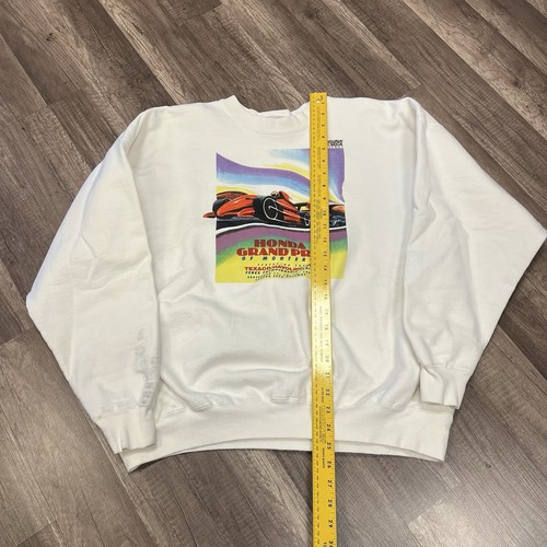 VINTAGE 1998 HANES HONDA GRAND PRIX GIROCOLLO BIANCO TAGLIA XL MONTEREY H17 - Foto 4 di 5