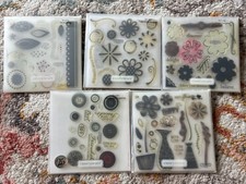 CTMH Acrylic Stamp Lot, Happy Place Serendipity Friendship Buttons Love Floral